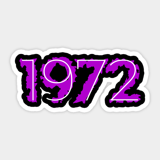 1972 Year Distressed Liquid Purple Sticker by Liquids